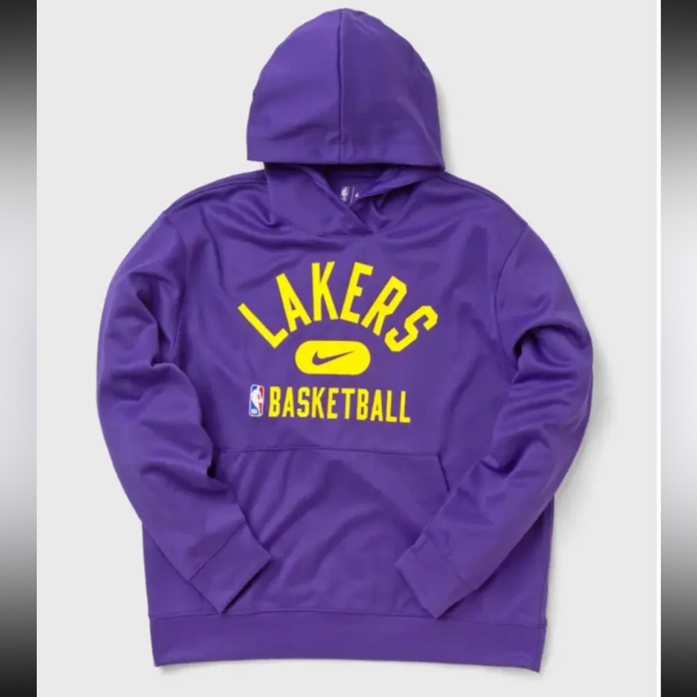 Nike Los Angeles Lakers Spotlight Purple Hoodie CourtSide Dri Fit NEW 3XL